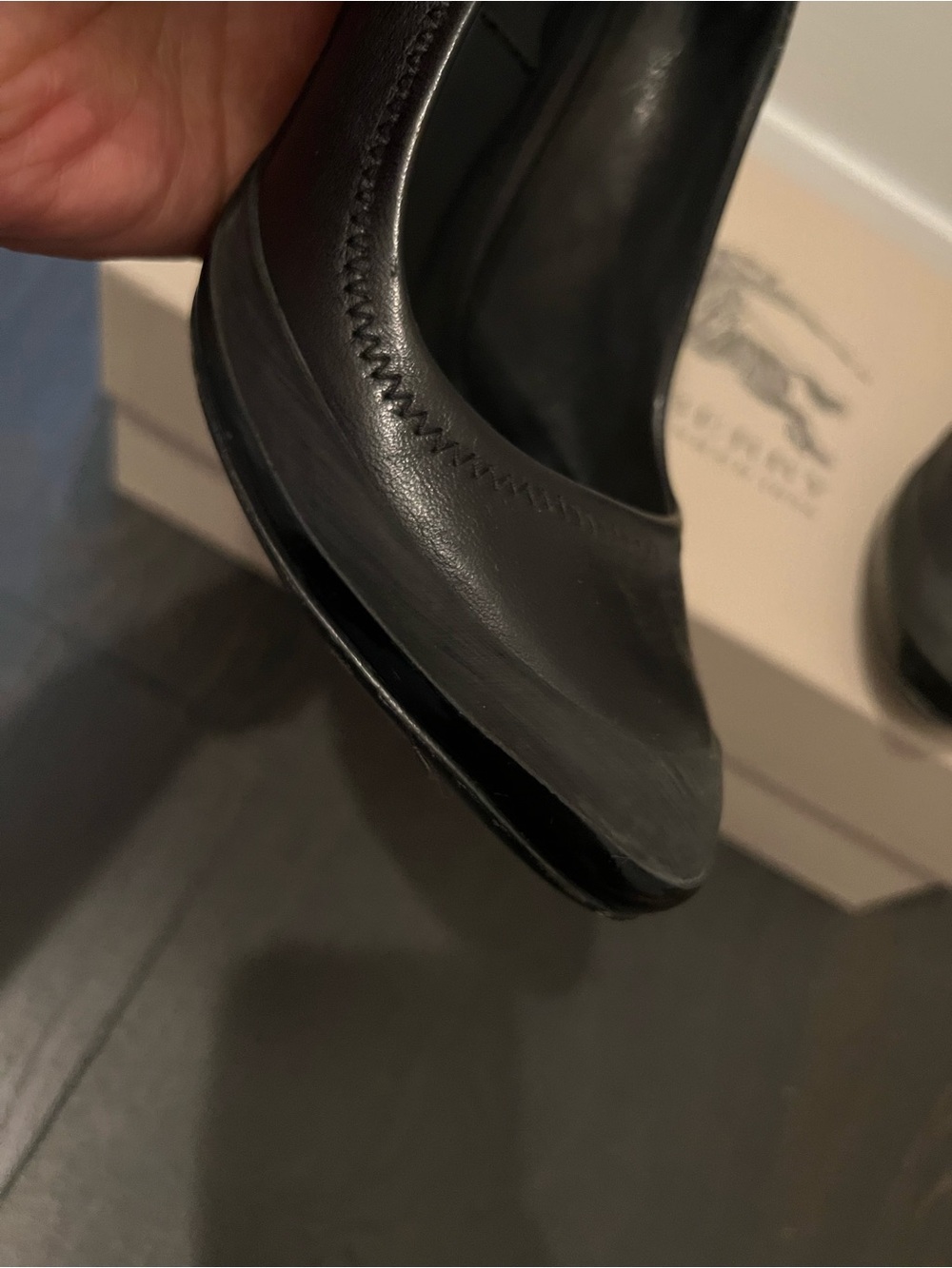 Burberry Black Leather Stiletto Pumps - Picture 3 of 9